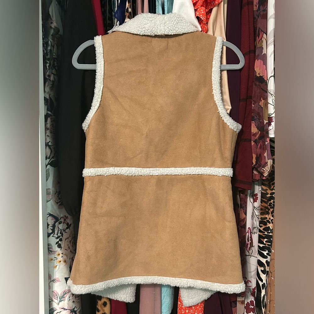 Maurices Tan & Cream Suede Fur Vest - Picture 7 of 9